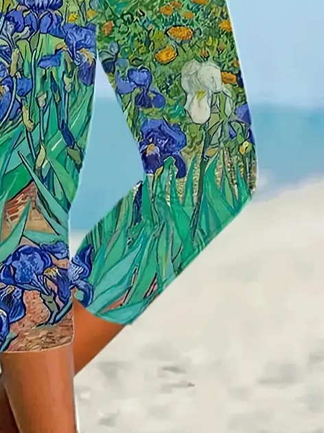 Women's Floral Spring Print Casual Leggings