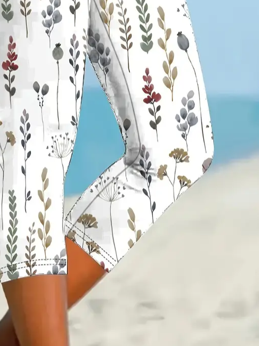 Women's Floral Spring Print Casual Leggings