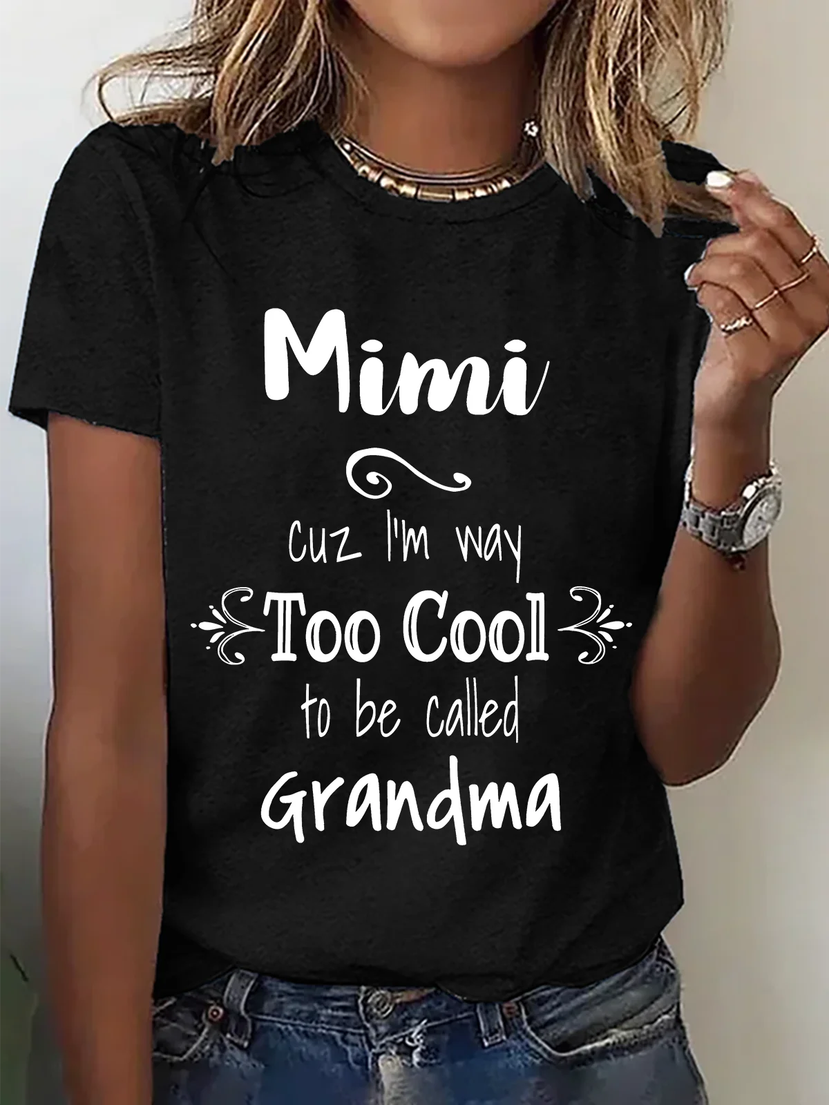 Too Cool Mimi Grandma Tshirt Special Grandmother Cotton T-Shirt