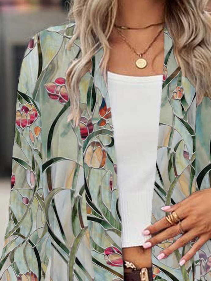 Women's Floral Spring Print Casual Fashion Cardigan
