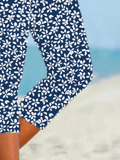 Women's Floral Spring Print Casual Leggings