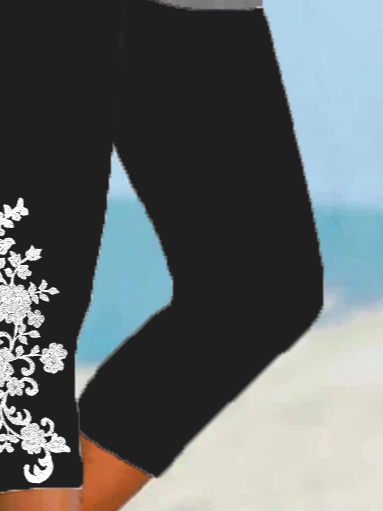 Women's Floral Spring Print Casual Leggings