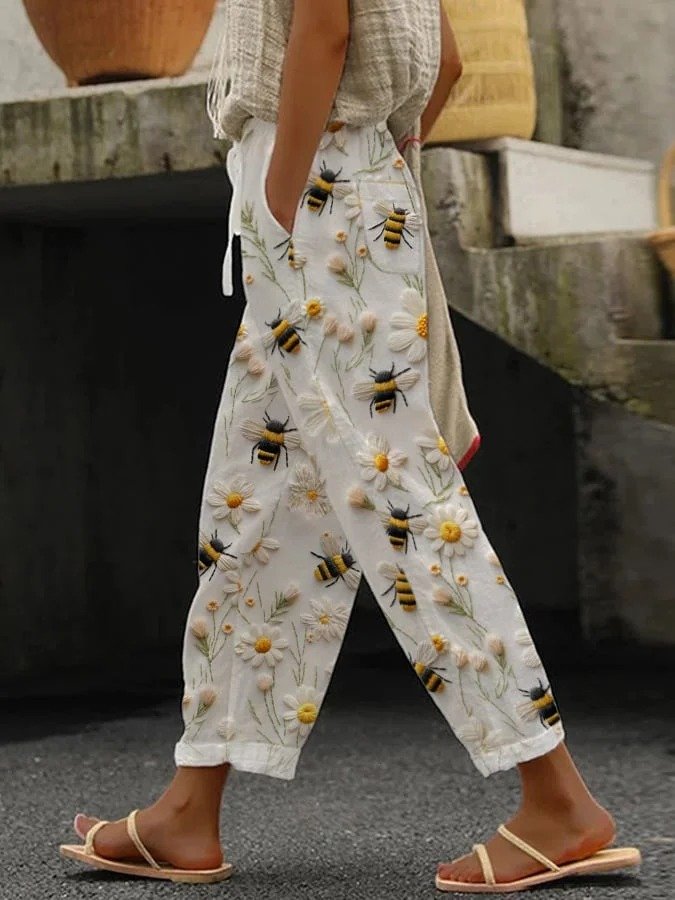 Animal Linen Casual Regular Fit Pants