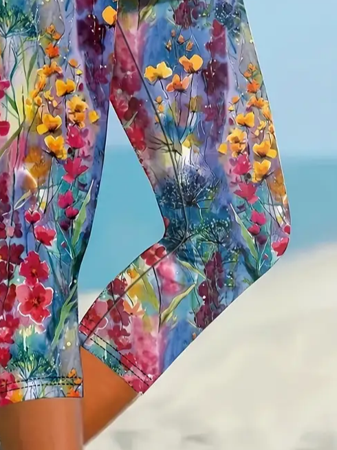 Women's Floral Spring Print Casual Leggings
