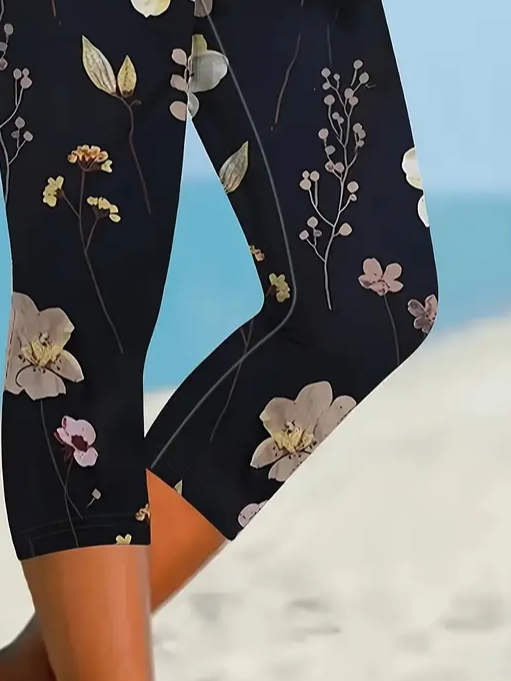Women's Floral Spring Print Casual Leggings