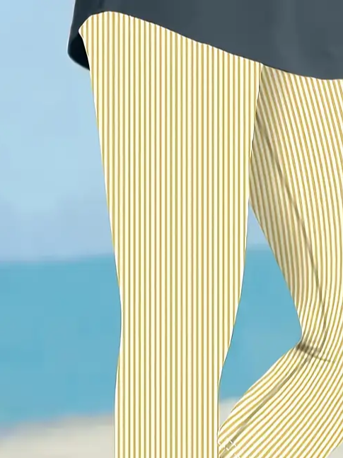Women's Striped Spring Print Casual Leggings