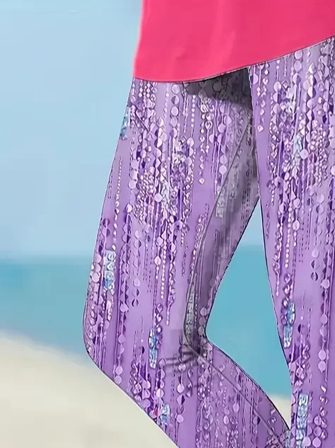 Women's Striped Spring Print Casual Leggings