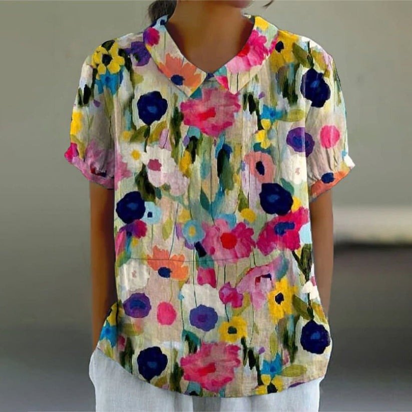 Simple Cotton Loose Blouse