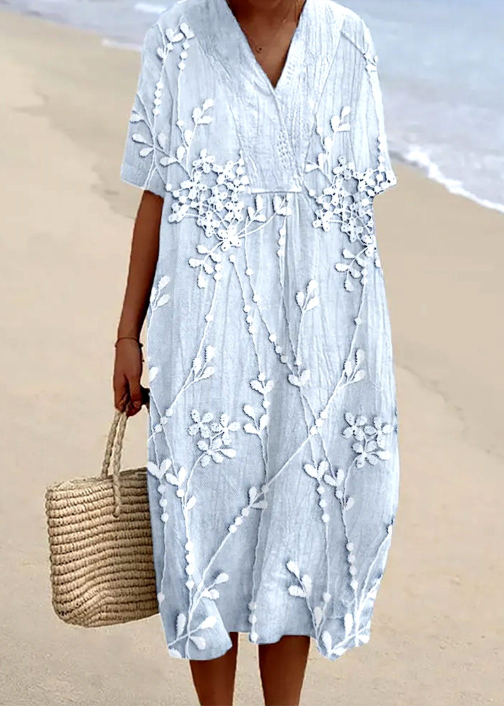 Floral Casual Dress With No