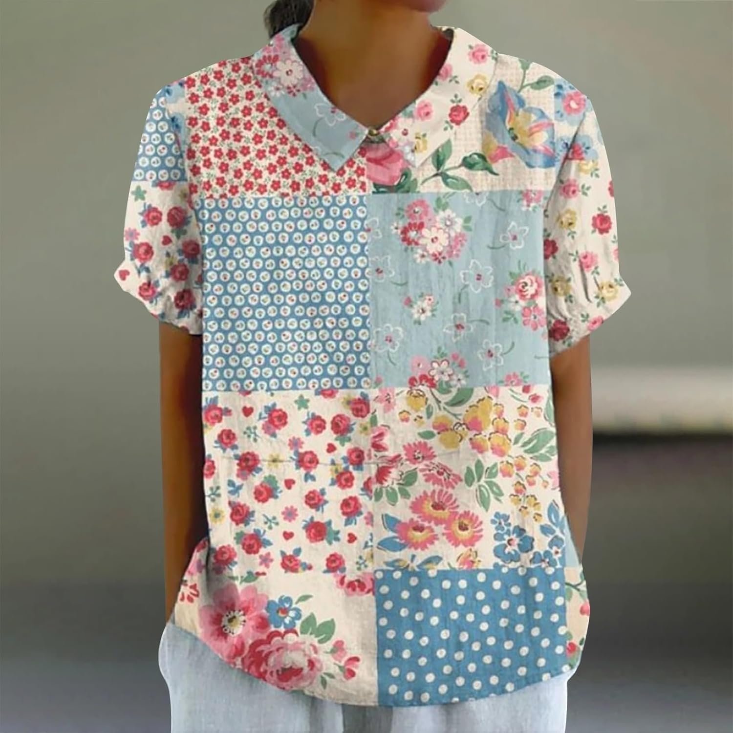 Casual Lapel Short Sleeve Printed Shirt