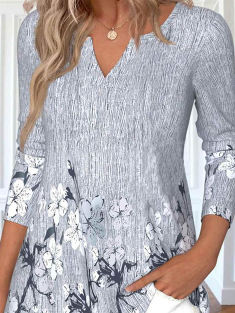 Jersey Casual V Neck Blouse