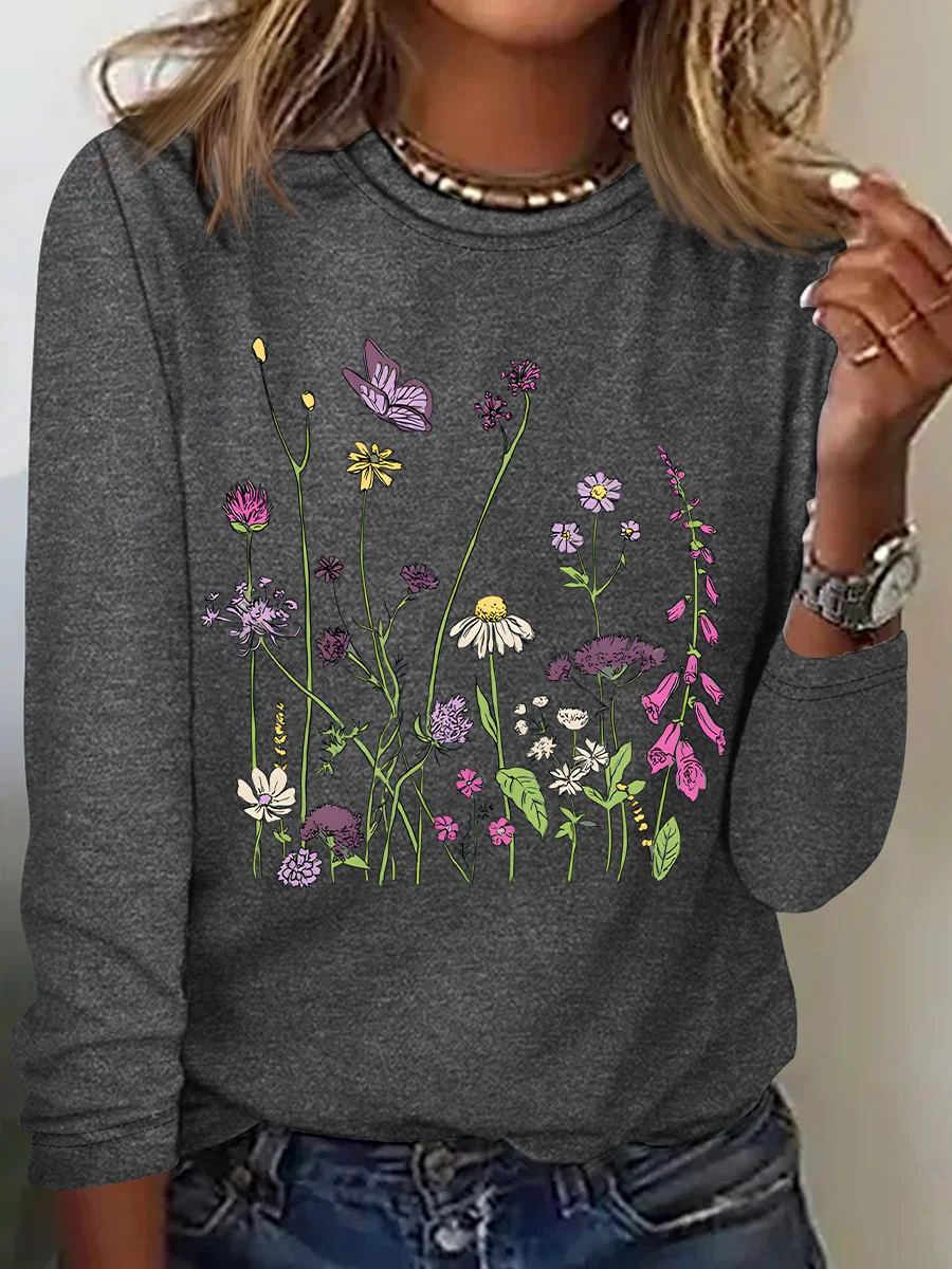 Realaxed Wildflowers Casual Long Sleeve Shirt
