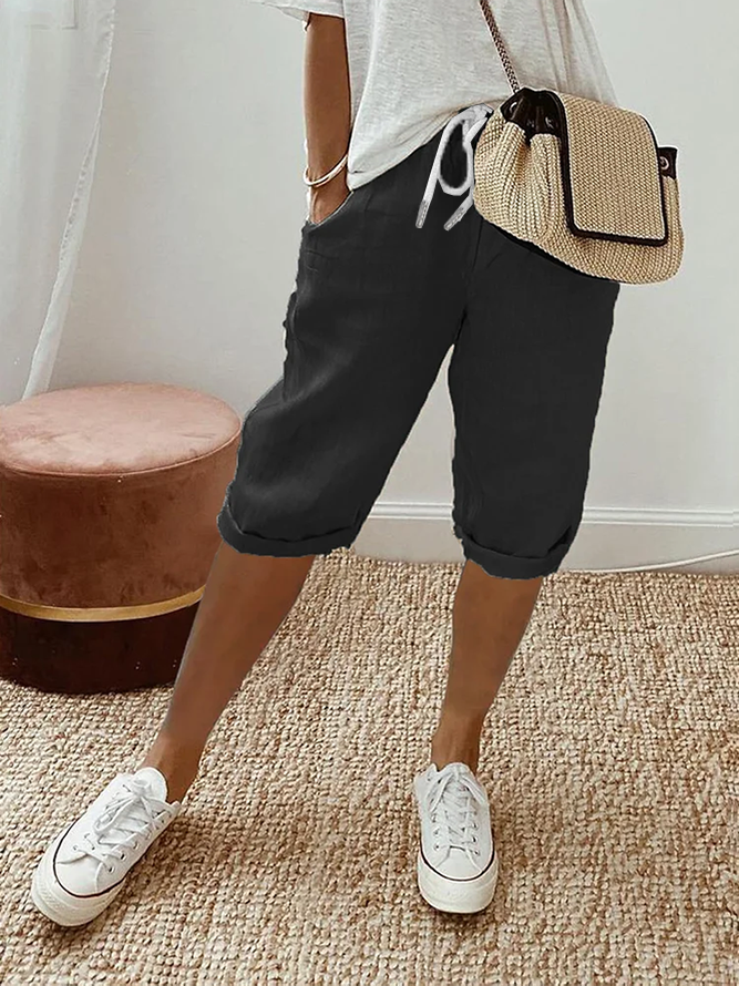 Women's  H-Line Straight Pants Daily Going Out Pants White Casual Printing Plain Summer Pants