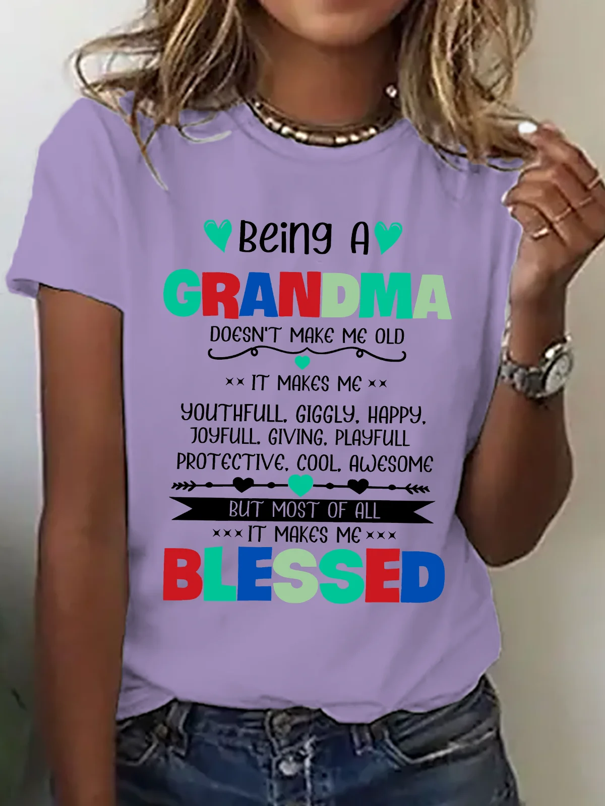 Being A Grandma Doesn't Make Me Old It Makes Me Blessed Cotton T-Shirt