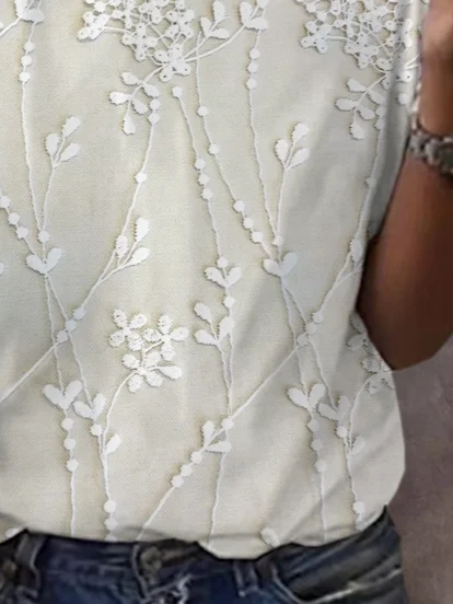 Women's Spring Floral Print Crew Neck Short Sleeve T-Shirt