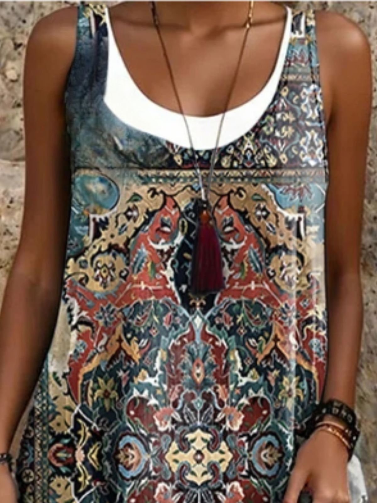 Vacation Crew Neck Dress With No
