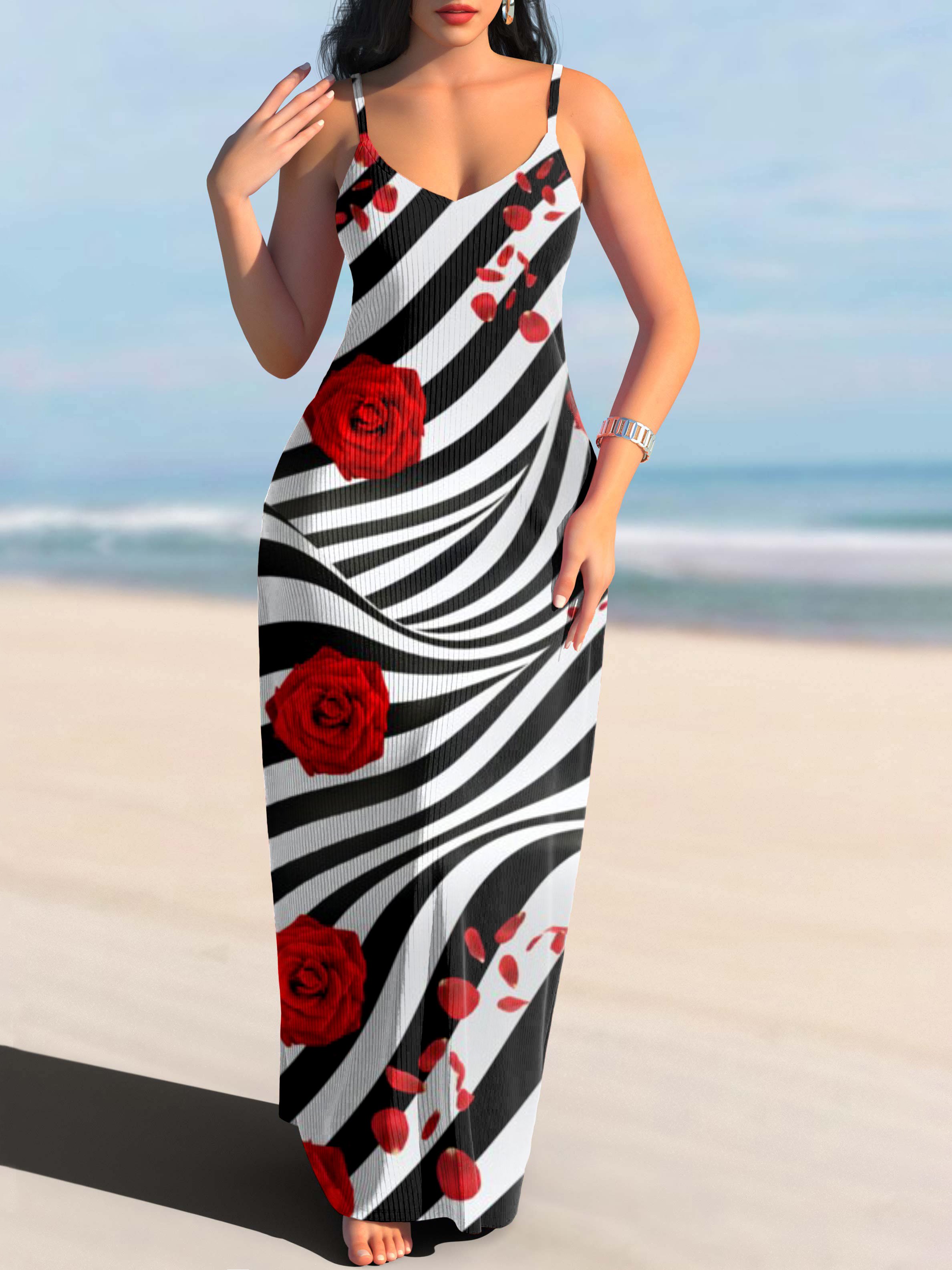 Regular Fit Spaghetti Casual Dress With No