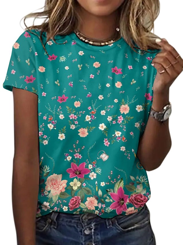 Regular Fit Crew Neck Cotton Casual T-Shirt