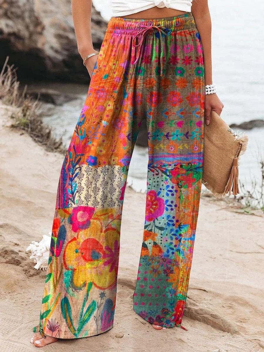 Loose Vintage Gradient Pattern Pants
