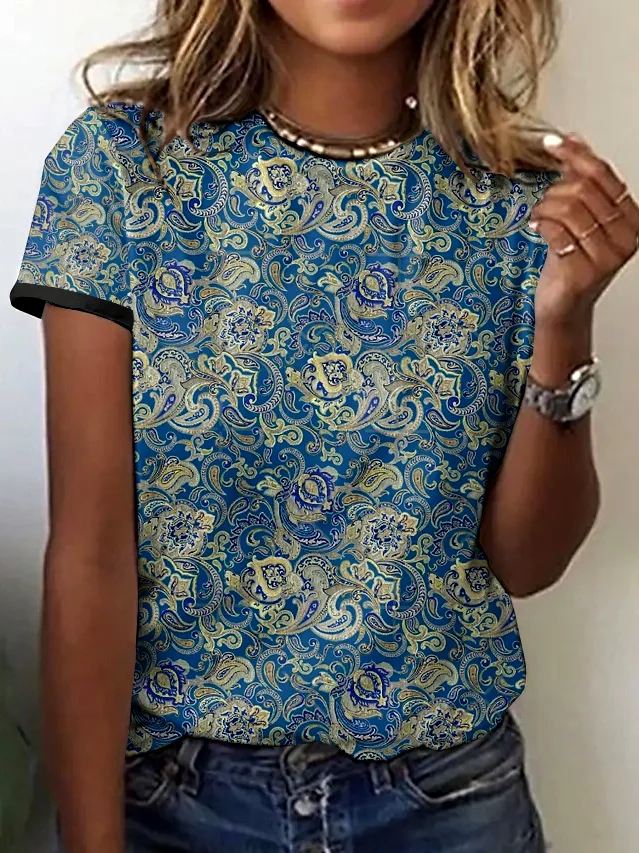 Vintage Regular Fit Painting Cotton T-Shirt