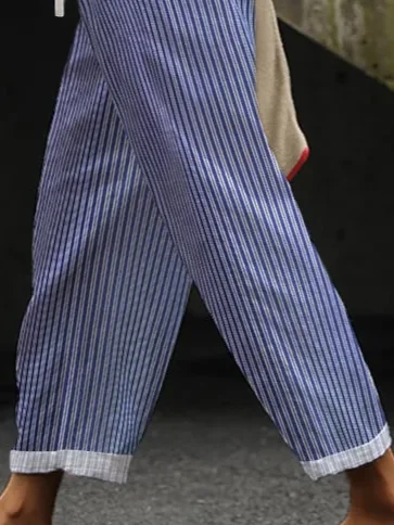 Women's Striped Print Casual Pants