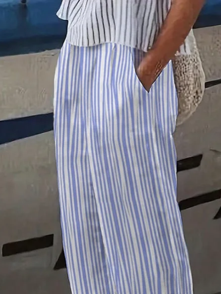 Women's Striped Print Casual Pants
