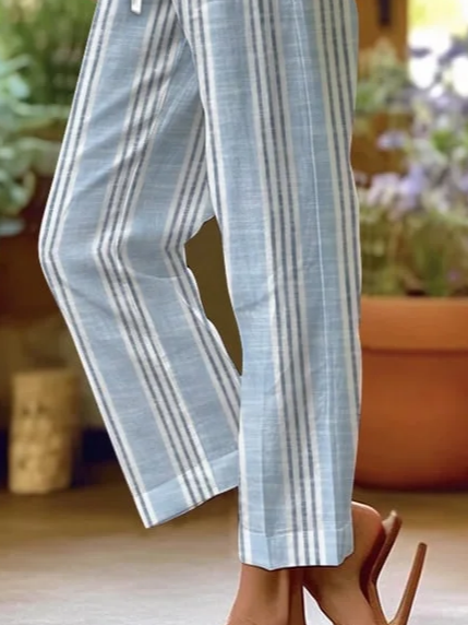 Women's Striped Print Casual Pants