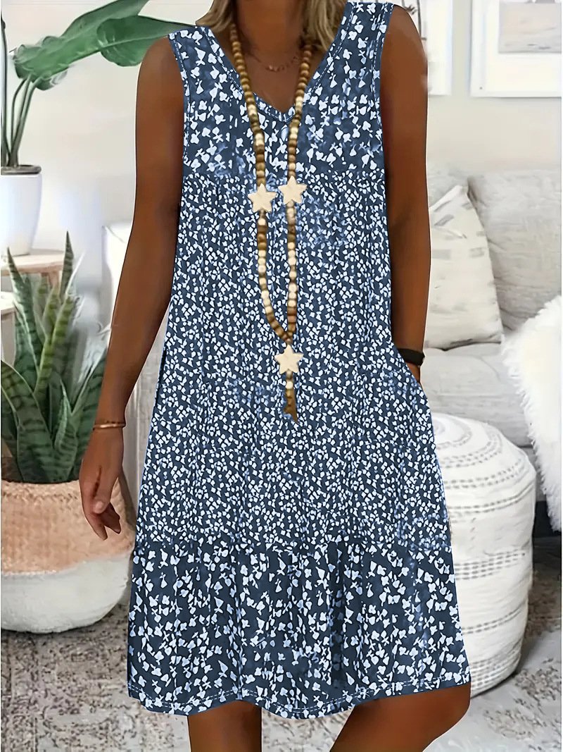 Cotton Casual Dress With No