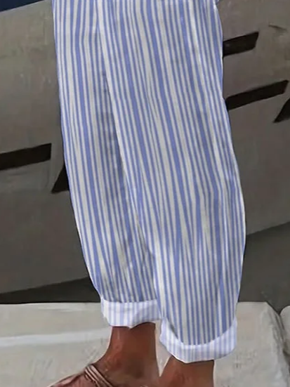 Women's Striped Print Casual Pants