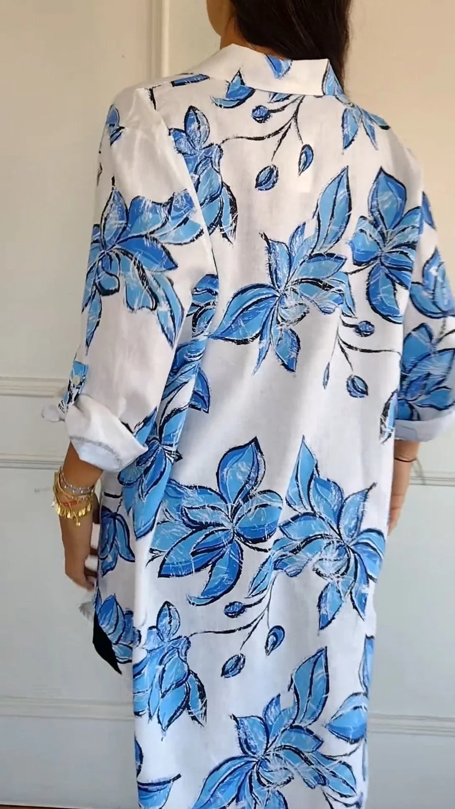 Vintage Loose Casual Long Double Pocket Shirt