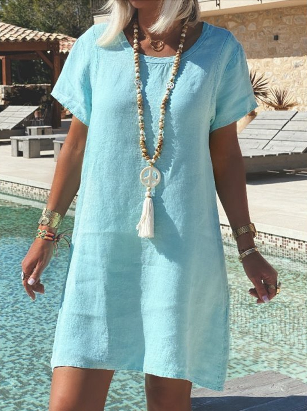 Crew Neck Casual Regular Fit Dress With No