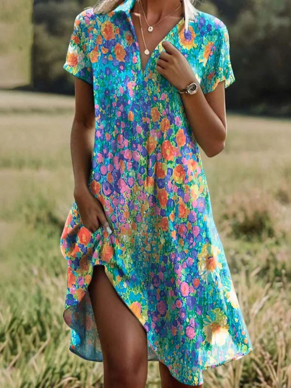 Cotton Regular Fit Casual Dress With No