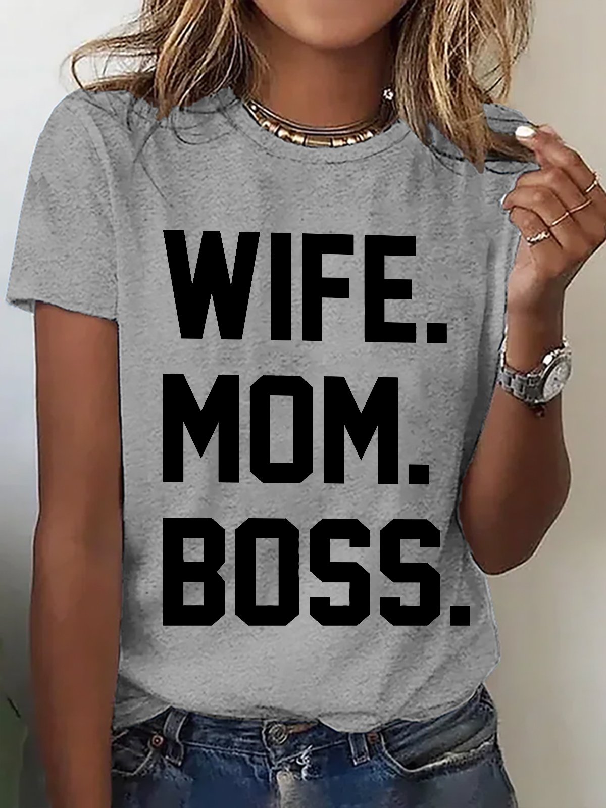 Wife Mom Boss Gift For Wife From Husband Cotton T-shirt