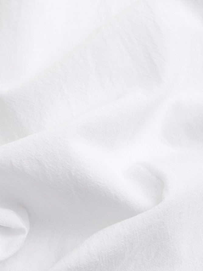 White Pockets Shift Casual Elastic Waist Pants