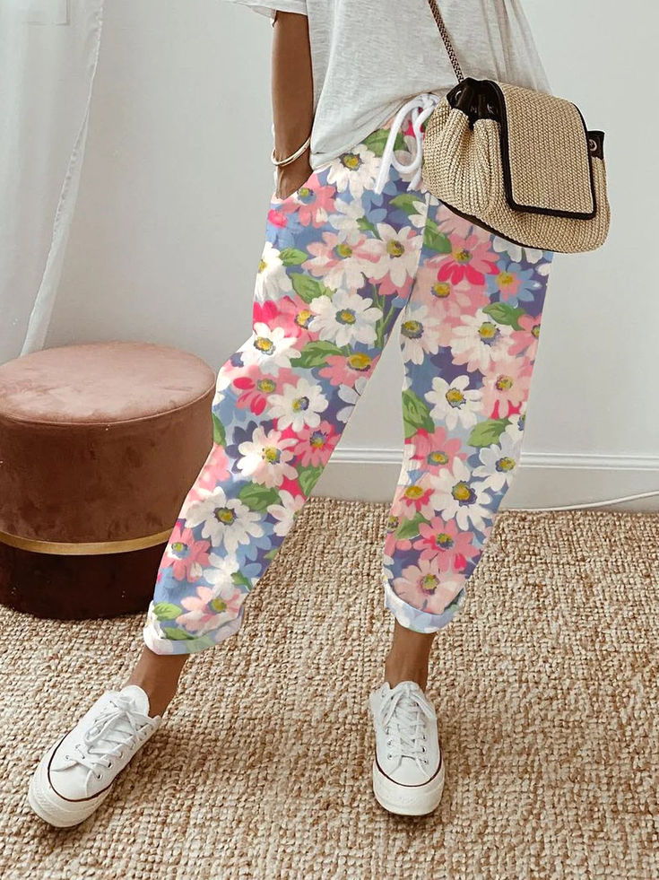 Women's Floral Print Casual Pants