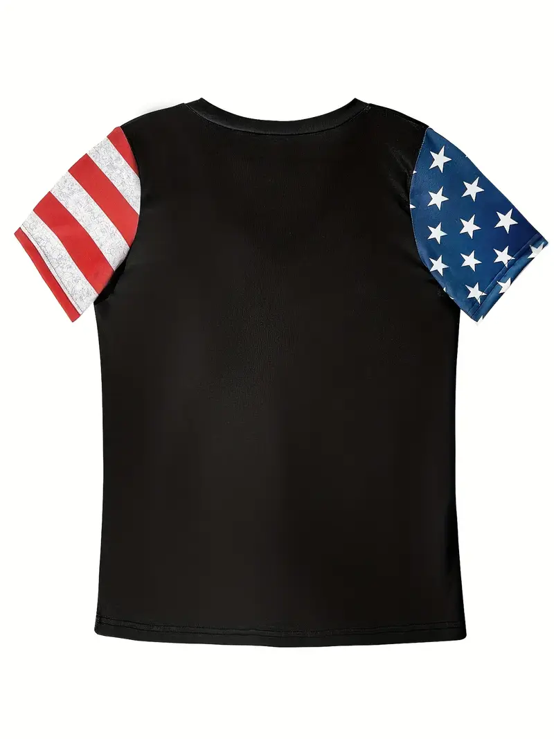 America Flag Casual V Neck T-Shirt