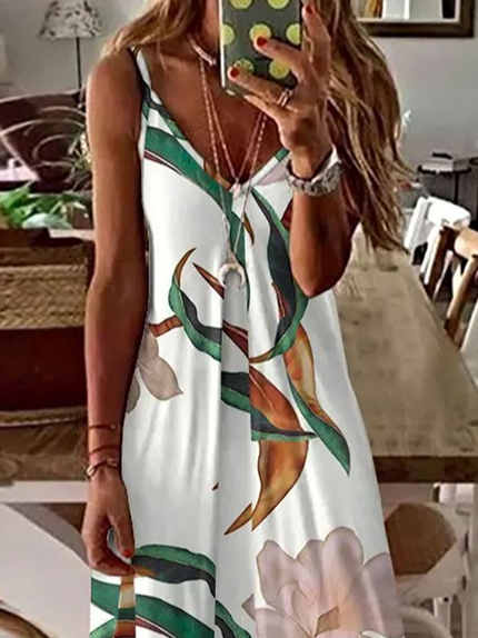 Women's Floral Print Casual Slip Dress