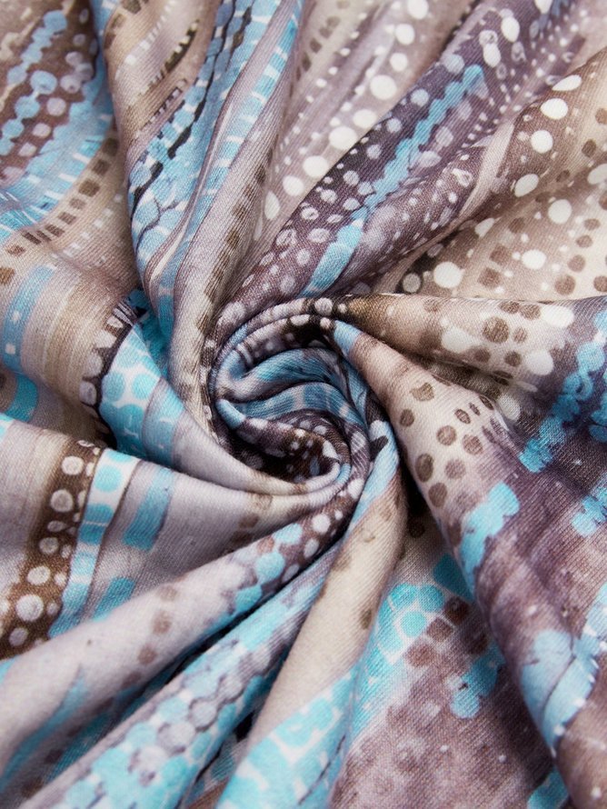 Print Casual V Neck Short Sleeve T-Shirt