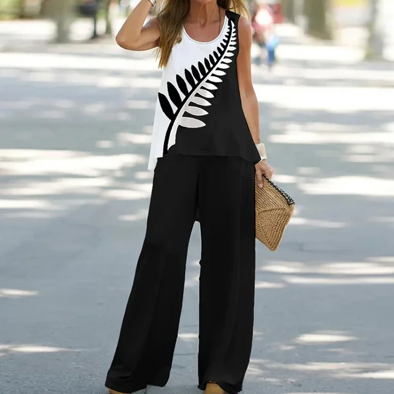 Women's Plain Daily Going Out Two-Piece Set Blue Casual Summer Top With Pants Matching Set