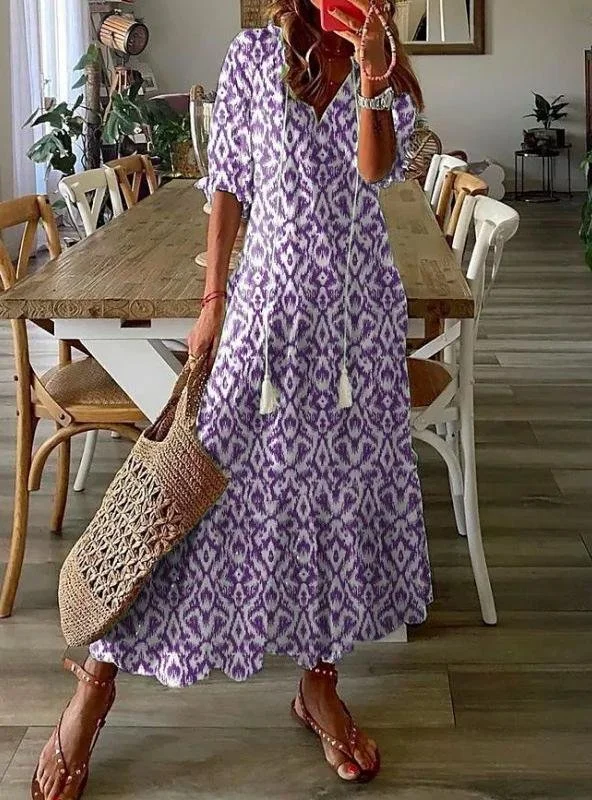 Casual Hoodie Ethnic Dress