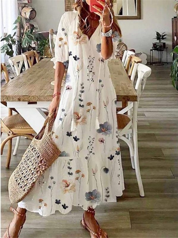 Casual Hoodie Ethnic Dress