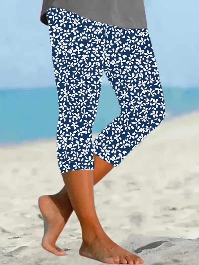 Women's Floral Spring Print Casual Leggings