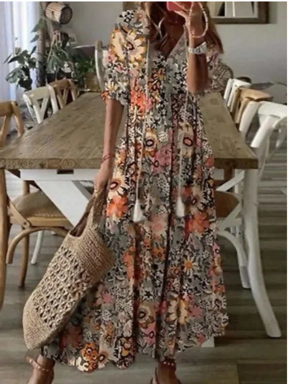 Casual Hoodie Ethnic Dress