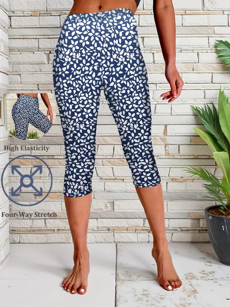 Women's Floral Spring Print Casual Leggings