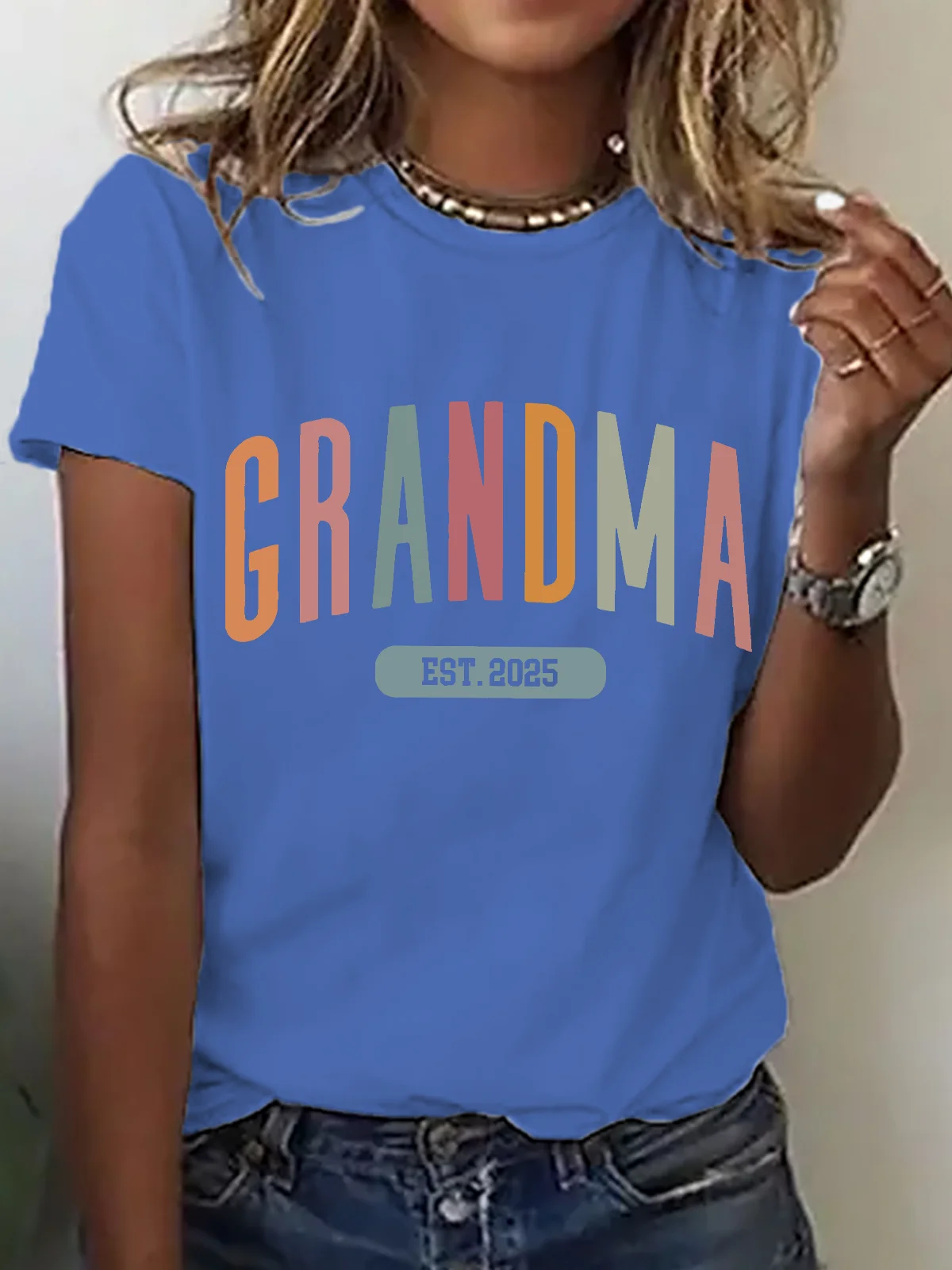 Gift For New Grandma Cotton T-shirt