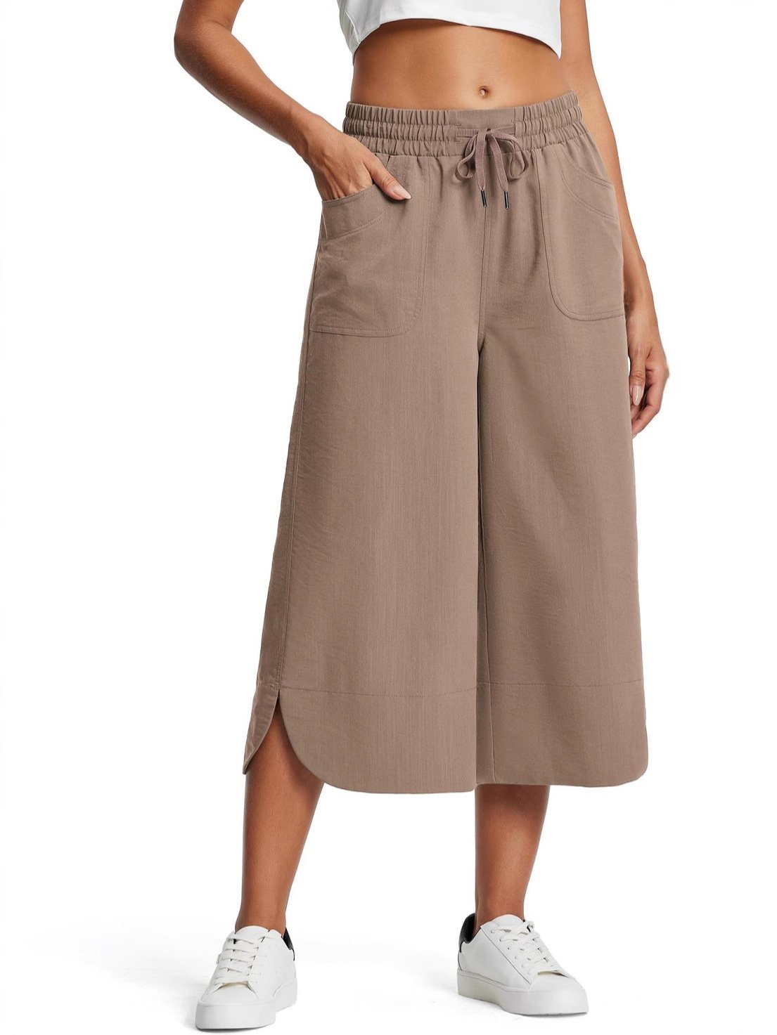 Women's  H-Line Wide Leg Pants Daily Going Out Pants Purplish blue Casual Pocket Stitching Plain Summer Pants