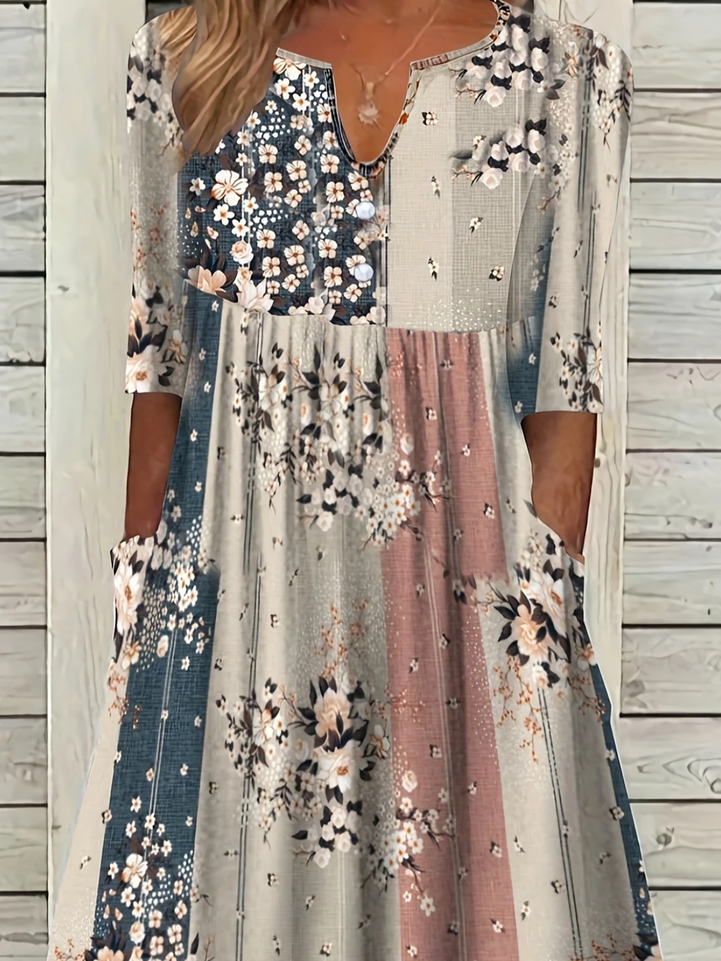 Women's Short Sleeve Summer As Picture Floral Printing V Neck Daily Going Out Casual Maxi H-Line Fit & Flare Dress Dress