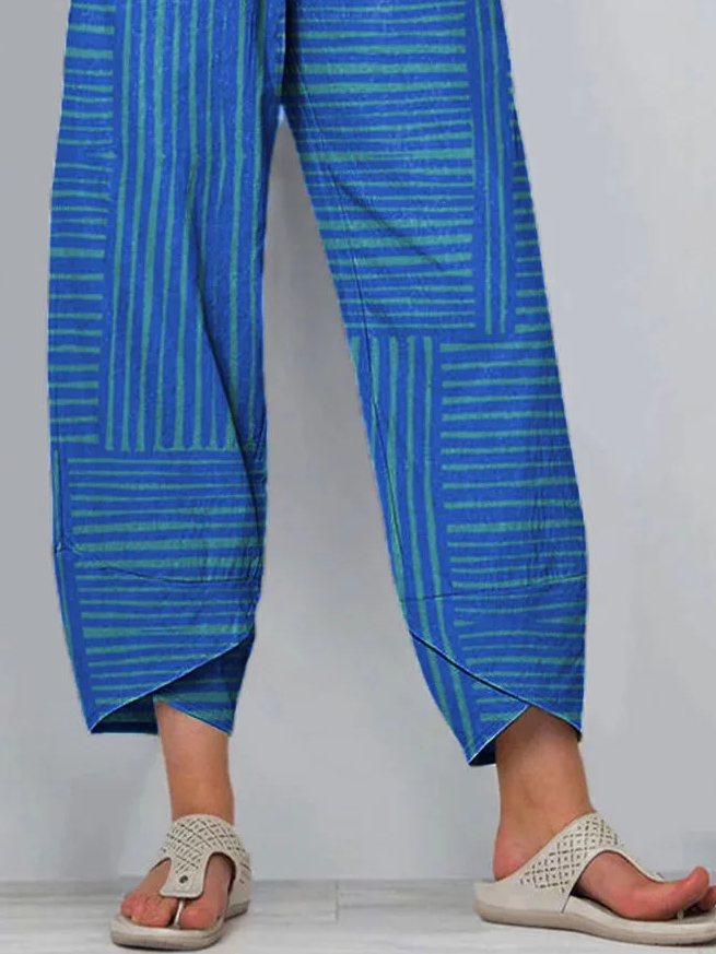 Women's Stripe Print Casual Pants