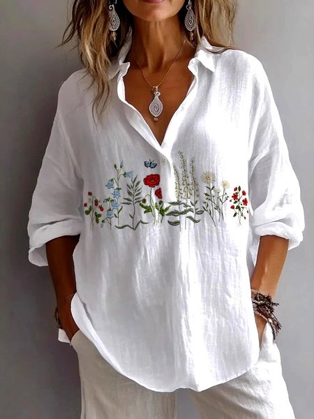 Regular Fit Shirt Collar Casual Cotton Shirt