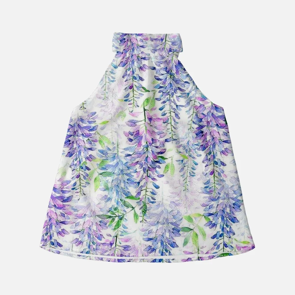 Gradient Pattern Casual Halter T-Shirt